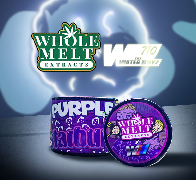 BUY-WHOLE-MELT-EXTRACTS-X-THE-WATERBOYZ-PREMIUM-LIVE-ROSIN-COLD-CURED-PURPLE-STARBURST-ONLINE-e1726519545899.png Whole Melt Extracts X the Water Boyz – Purple Starburst Live Rosin – 2GM - Image 1