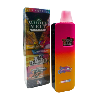 Whole Melts Dual Chamber 2G Disposable Vape Pen – Yellow Melonz + Candy Chrome