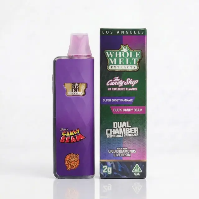 super-ghost-kamikaze-buus-candy-beam-whole-melt-x-candy-shop Whole Melts X Candy Shop 2G Dual Disposable - Super Ghost Kamikaze + Buu’s Candy Beam - Image 1